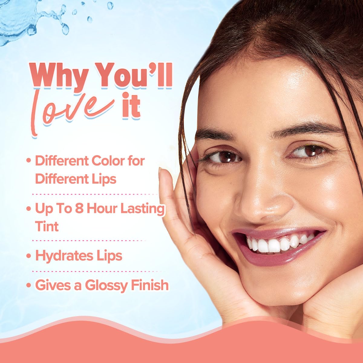 Aqualogica Plump+ Pouty Li-Ph Glossy, Peach Vanilla, 5ml, with Hyaluronic Acid & Strawberry, Vegan, PETA Certified - back vie