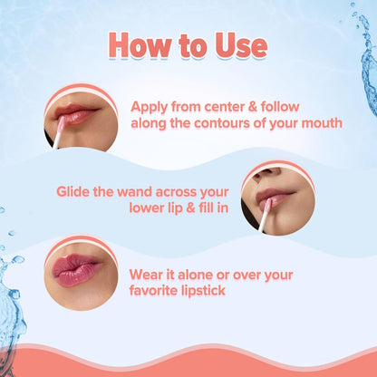Aqualogica Plump+ Pouty Li-Ph Glossy, Peach Vanilla, 5ml, with Hyaluronic Acid & Strawberry, Vegan, PETA Certified - close-up
