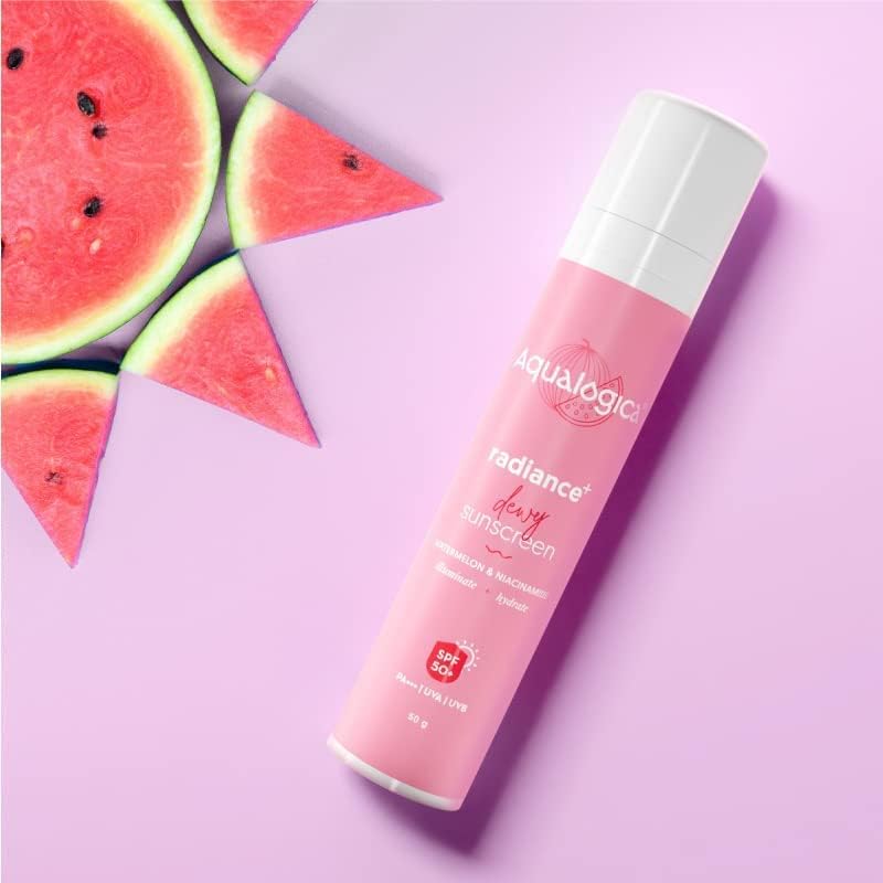 Aqualogica Radiance+ Cleanse & Protect Combo, 100g Face Wash + 50g Sunscreen SPF 50+, Vegan - front view