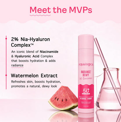 Aqualogica Radiance+ Dewy Gel Sunscreen SPF 50+ PA++++ In-Vivo Tested Fragrance-Free - packaging