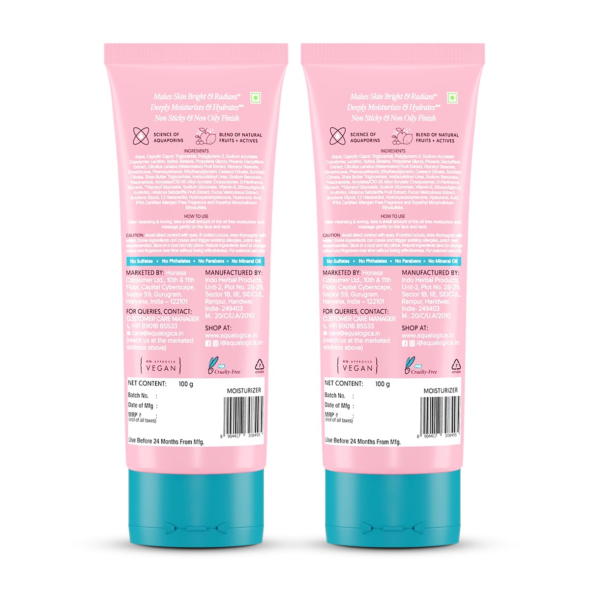 Aqualogica Radiance+ Oil-Free Moisturizer with Watermelon & Niacinamide, 100g, Unisex - in use (11)