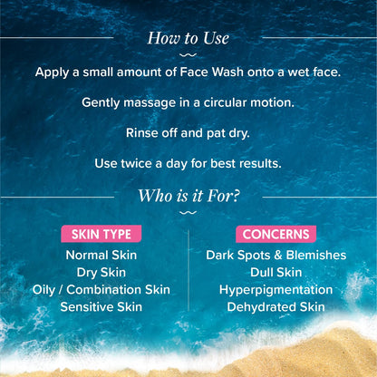 Aqualogica Radiance+ Smoothie Face Wash with Watermelon Extract & Niacinamide, 100ml - ingredients panel