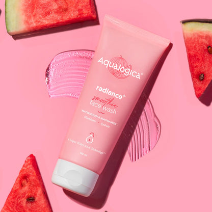 Aqualogica Radiance+ Smoothie Face Wash with Watermelon Extract & Niacinamide, 100ml - in use