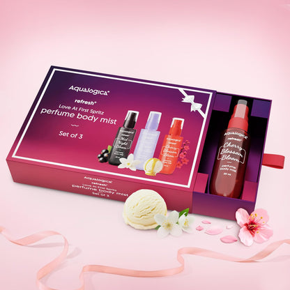 Aqualogica Refresh+ Love at First Spritz Set of 3 Body Mist, 60g, Unisex - front view