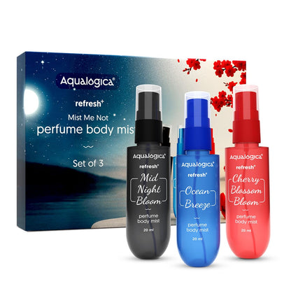 Aqualogica Refresh+ Mist Me Not Set of 3 Body Mists, 20ml Each, Travel-Friendly, Unisex