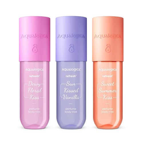 Aqualogica Refresh+ Perfume Body Mist Trio, 3x150ml, Set of 3 Fragrances, Hair & Body