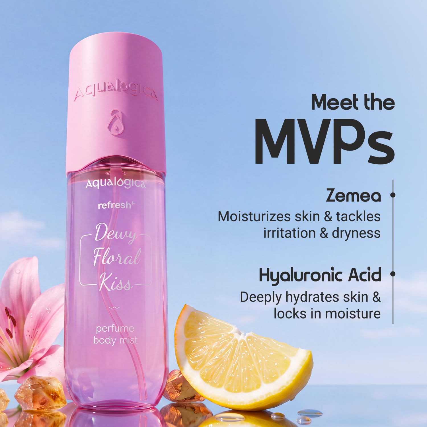 Aqualogica Refresh+ Perfume Body Mist Trio, 3x150ml, Set of 3 Fragrances, Hair & Body - ingredients panel (15)