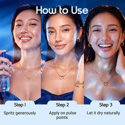Aqualogica Refresh+ Perfume Body Mist Trio, 3x150ml, Set of 3 Fragrances, Hair & Body - close-up detail (25)