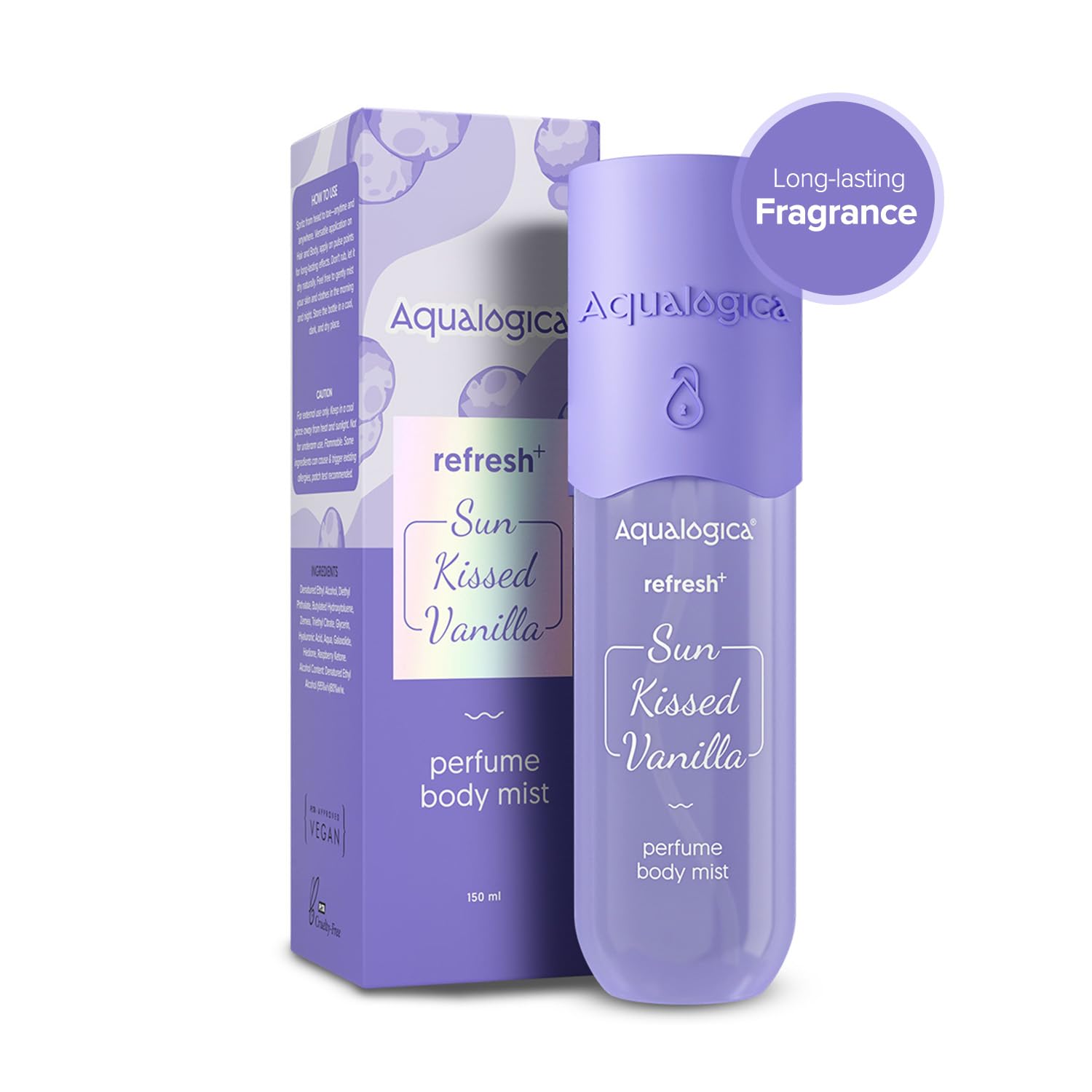 Aqualogica Refresh+ Perfume Body Mist Trio, 3x150ml, Set of 3 Fragrances, Hair & Body - front view (38)