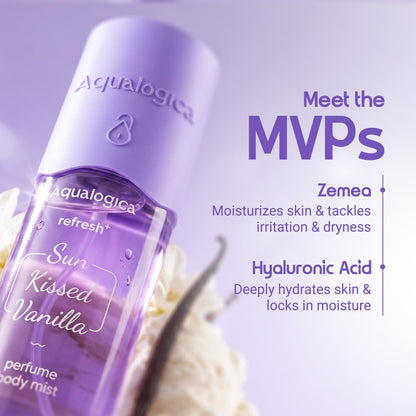 Aqualogica Refresh+ Perfume Body Mist Trio, 3x150ml, Set of 3 Fragrances, Hair & Body - ingredients panel (42)