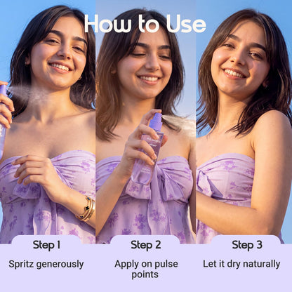 Aqualogica Refresh+ Perfume Body Mist Trio, 3x150ml, Set of 3 Fragrances, Hair & Body - in use (44)