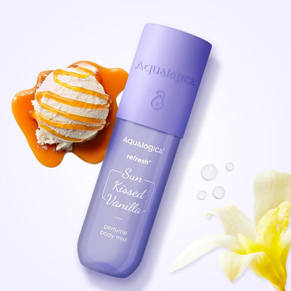 Aqualogica Vanilla Mist & Illuminate Moisturizer Duo, 150ml Body Mist + Hydra Gel Moisturizer, Unisex Eau de Parfum, 2-Piece 
