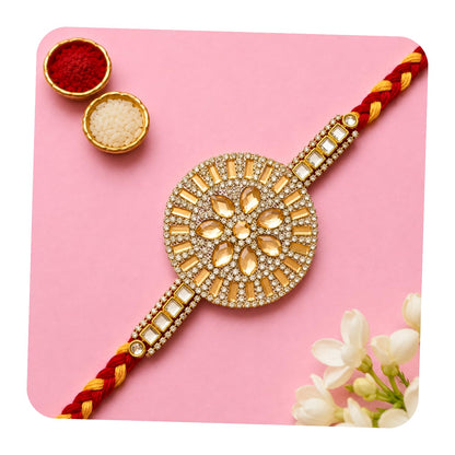 ARADHANA RAKHIS Rakhi Set For Brother with Roli chawal | Stone Rakhi | Traditional Stylish Rakhri | Raakhi for Bhai