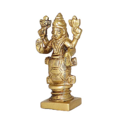 ARKAM Brass Kurma Murti, Antique Koorma Idol Figurine - Handmade Solid Brass for Home Temple Office - back view