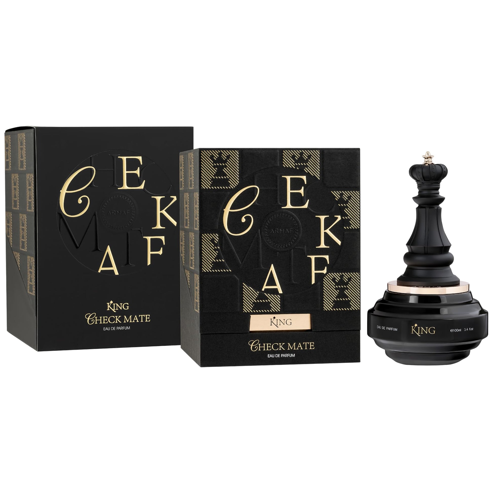 ARMAF Checkmate King Eau de Parfum Spray for Men, 3.4 Ounce, 100ml, Single Bottle - back view