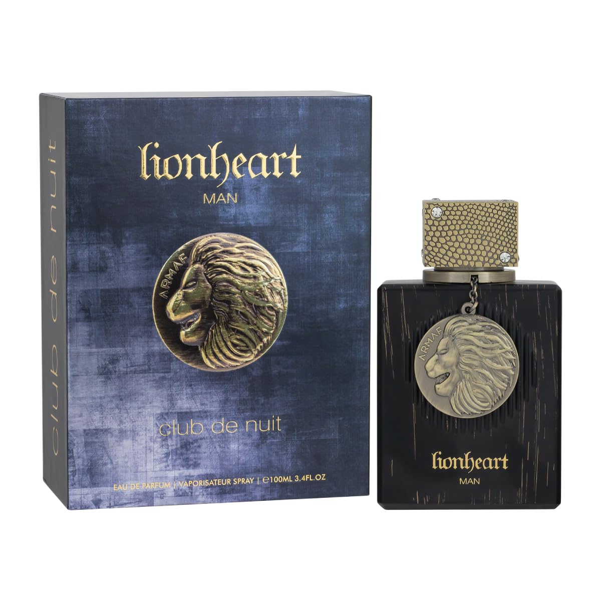 ARMAF Club De Nuit Lionheart Man Eau De Parfum, 100ml, Fougere Oriental with Lavender, Mint, Vanilla & Tobacco Notes - front