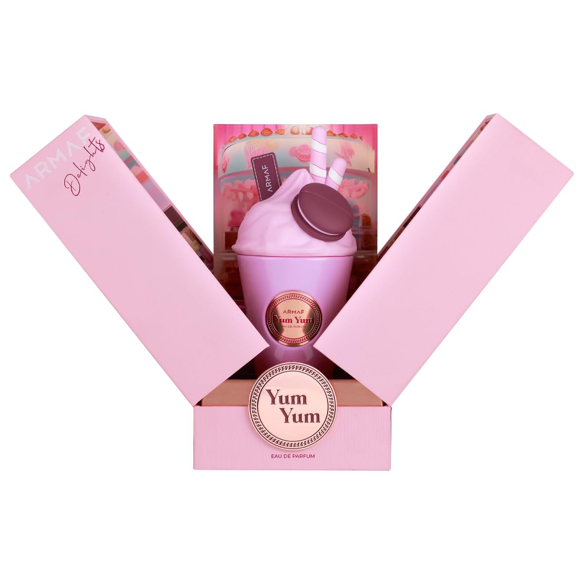 ARMAF Delights Yum Yum Eau de Parfum, 100ml, Sweet Cherry Vanilla Amber Notes, Milkshake-Inspired Floral Fruity Fragrance for