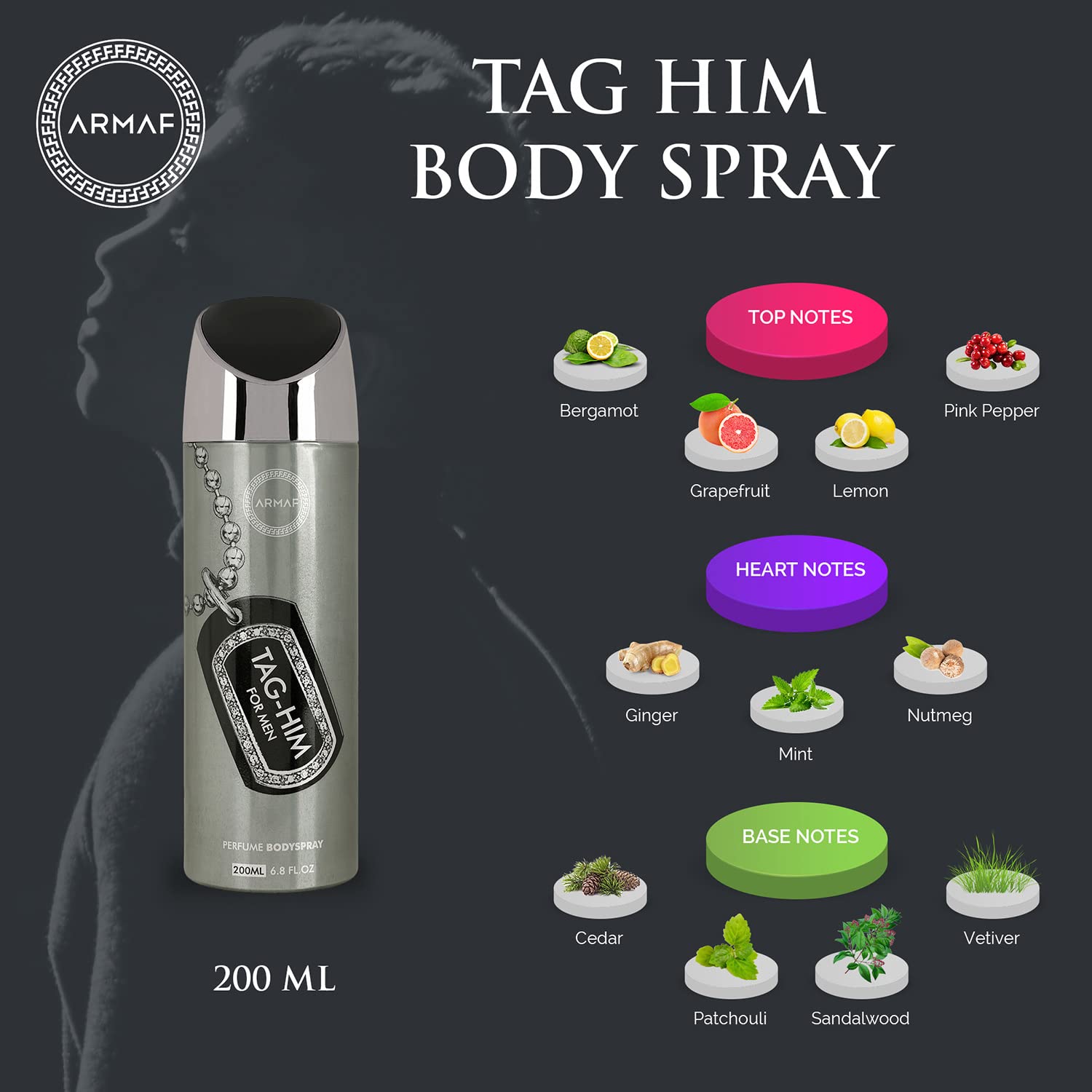 ARMAF Deo Blue Homme Prestige Beauty Perfume Body Spray for Men, 200ml, 1 Count - front view (6)