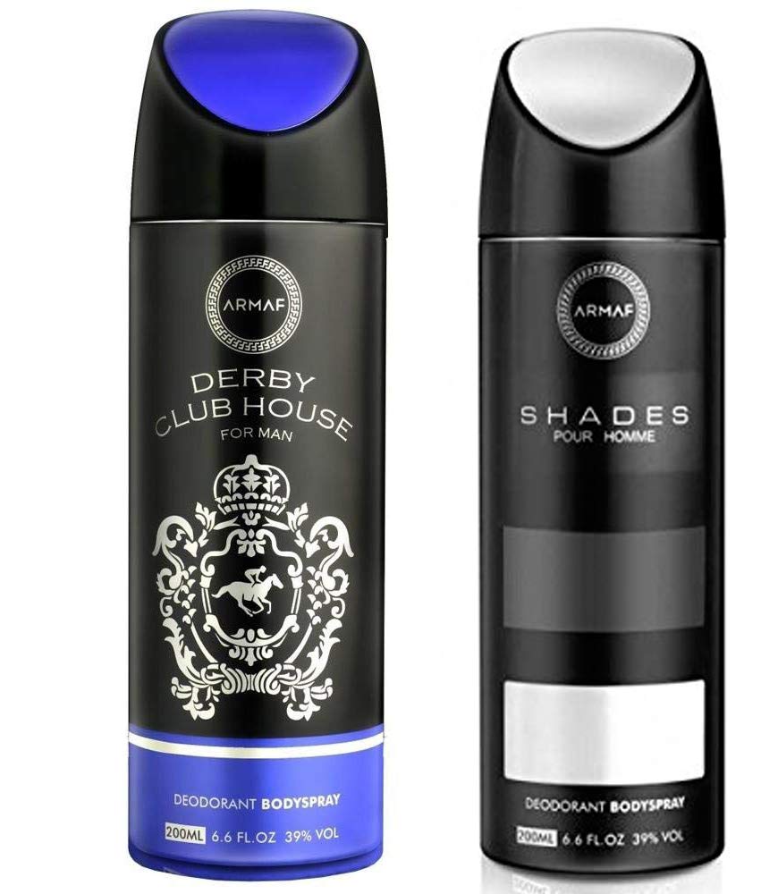 ARMAF Derby Club House & Shades Men's Body Deodorant Spray, 200ml, Pack of 2