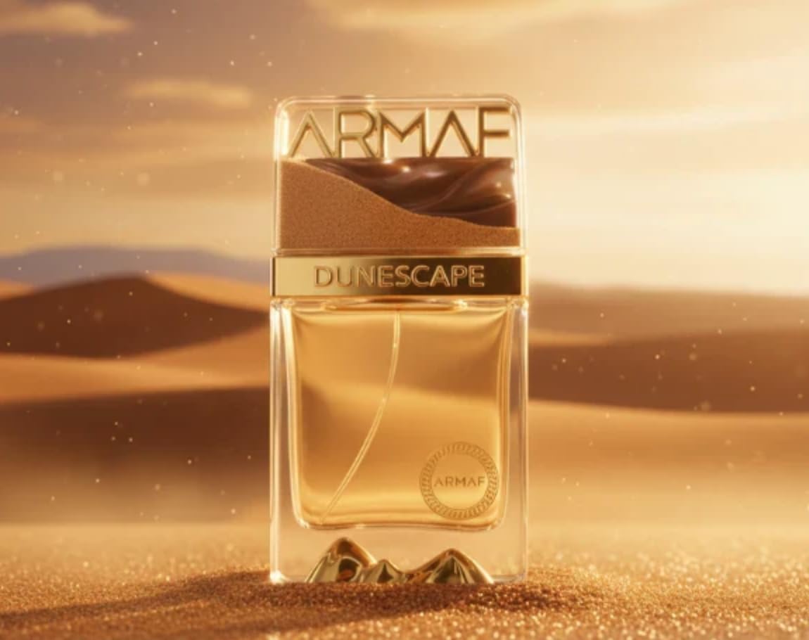 ARMAF Dunescape Dubai Eau de Parfum, 100ml, Oriental Woody Scent, Unisex, Sand-Textured Cap Bottle - back view