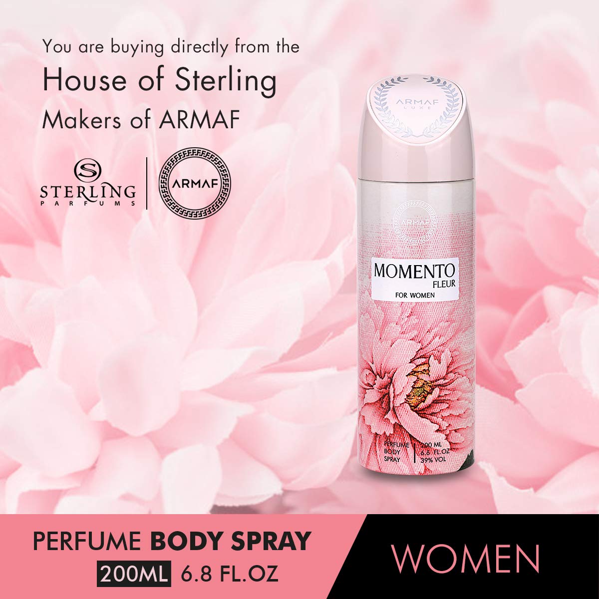 ARMAF Momento Fleur Women's Deodorant Body Spray, 200ml, Daily Use Fragrance - packaging