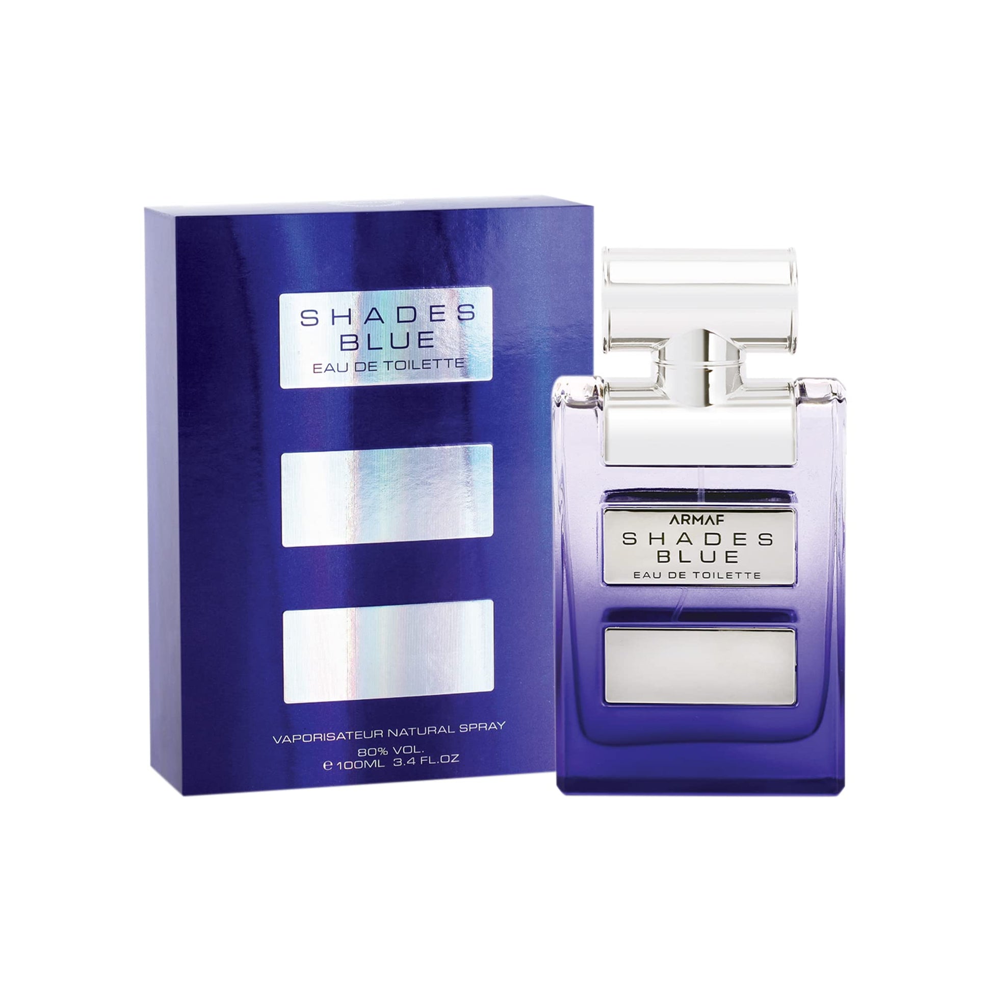 ARMAF SHADES BLUE Eau de Toilette for Men, 100ml, Bergamot Cardamom Lemon Grapefruit Notes, Sterling Perfumes - front view