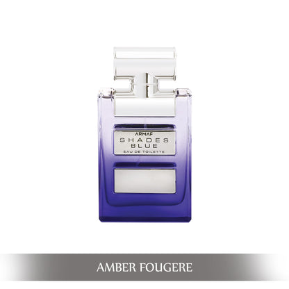 ARMAF SHADES BLUE Eau de Toilette for Men, 100ml, Bergamot Cardamom Lemon Grapefruit Notes, Sterling Perfumes - packaging