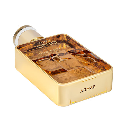 ARMAF Uniq Oud Forever Eau de Parfum 100ml Unisex Amber Woody with Saffron Jasmine Patchouli Ambroxan Notes - label detail