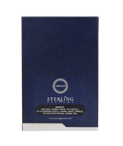 ARMAF Voyage Bleu Eau de Parfum for Men, 100ml, with Bergamot, Grapefruit, Pink Pepper, Cedar, and Vetiver - label detail