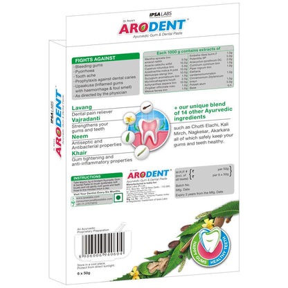 Arodent Ayurvedic Herbal Toothpaste for Gum & Dental Care - 50g - front view (10)