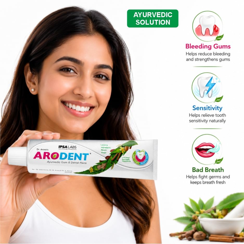 Arodent Ayurvedic Herbal Toothpaste for Gum & Dental Care - 50g - front view