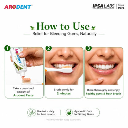 Arodent Ayurvedic Herbal Toothpaste for Gum & Dental Care - 50g - label detail