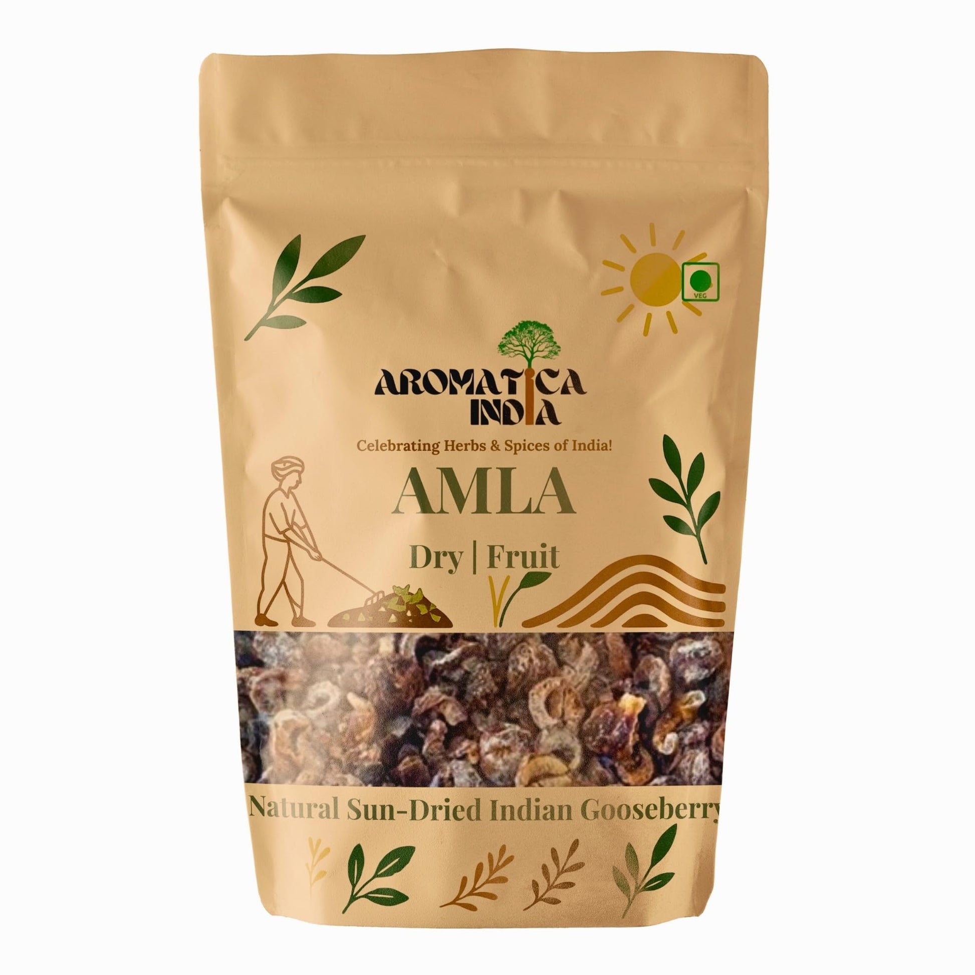 Aromatica India Dried Amla Indian Gooseberry, 1kg, Whole Pieces for Eating and Hair Care
