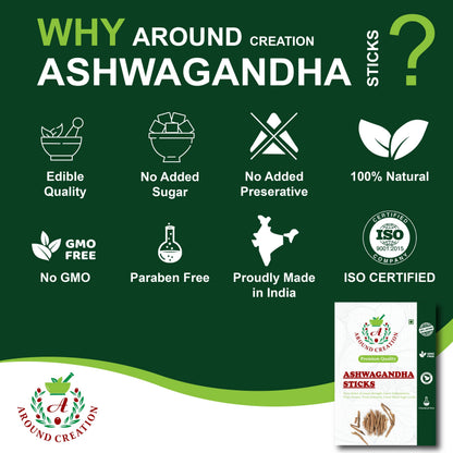 Around Creation Ashwagandha Herbal Incense Powder, 100g - packaging