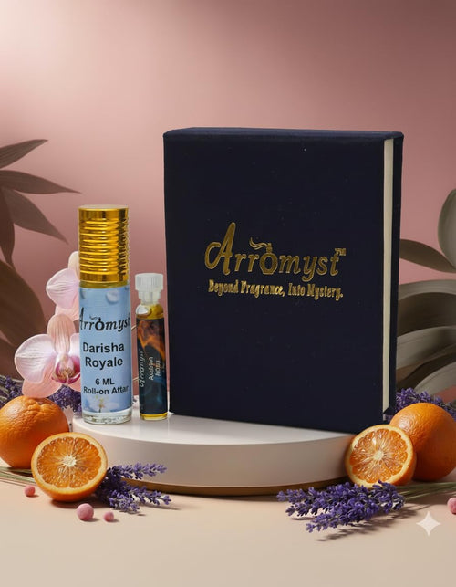 Arromyst Kannauj Attar Roll-On Gift Set, Darisha Royale 6ml & Arabian Affair 2ml, Non-Alcoholic Unisex Ittar