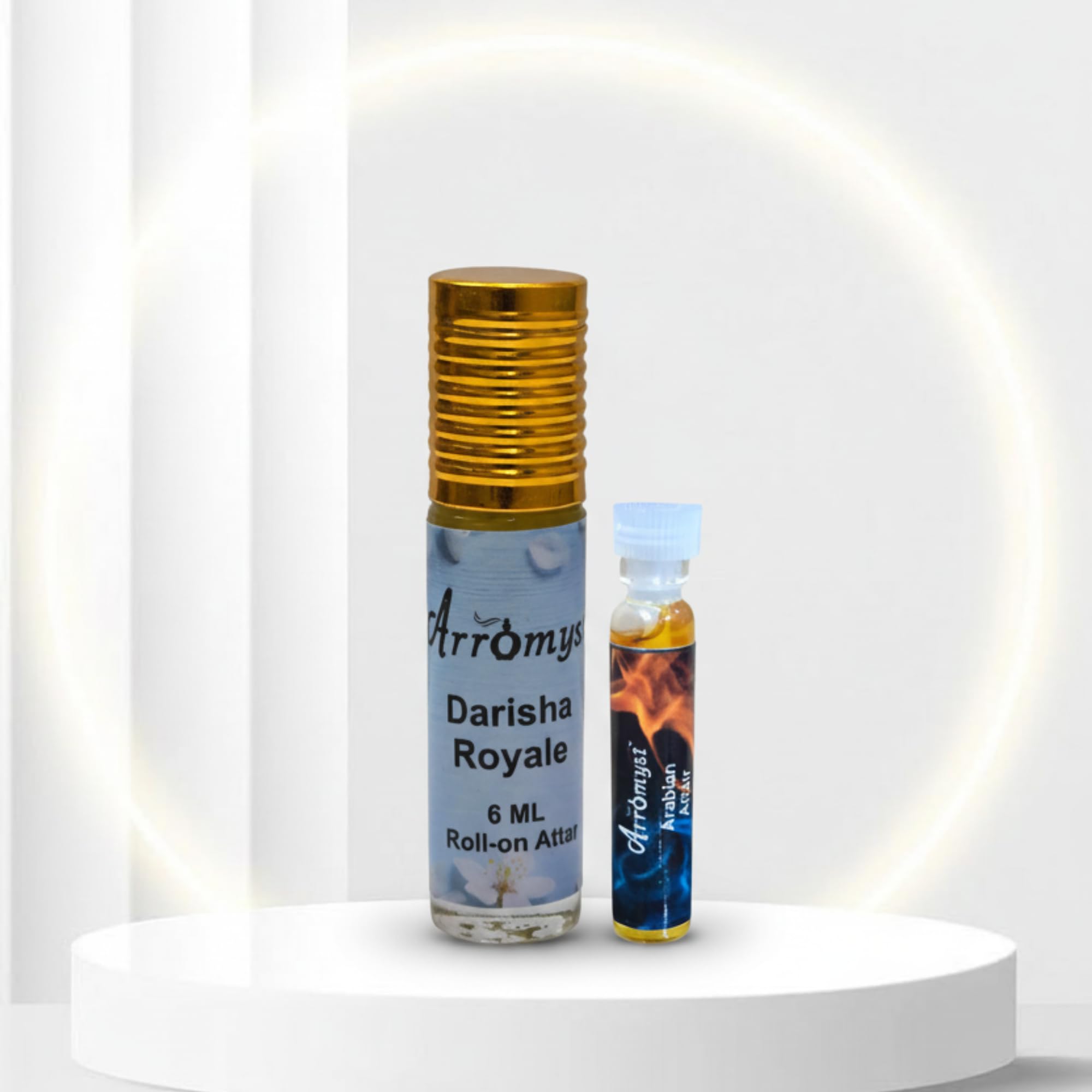 Arromyst Kannauj Attar Roll-On Gift Set, Darisha Royale 6ml & Arabian Affair 2ml, Non-Alcoholic Unisex Ittar - back view