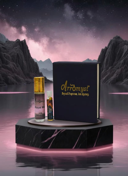 Arromyst Kannauj Attar Roll-On Gift Set, Non-Alcoholic, Royal Mist 6ml + Arabian Affair 2ml, Unisex