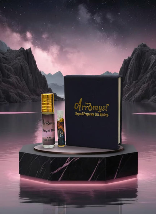 Arromyst Kannauj Attar Roll-On Gift Set, Non-Alcoholic, Royal Mist 6ml + Arabian Affair 2ml, Unisex