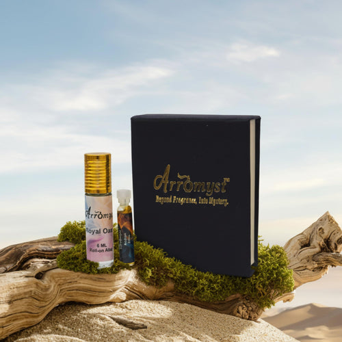 Arromyst Kannauj Attar Roll-On Set, Royal Oasis 6ml + Arabian Affair 2ml, Natural Non-Alcoholic Ittar, Unisex Gift Box