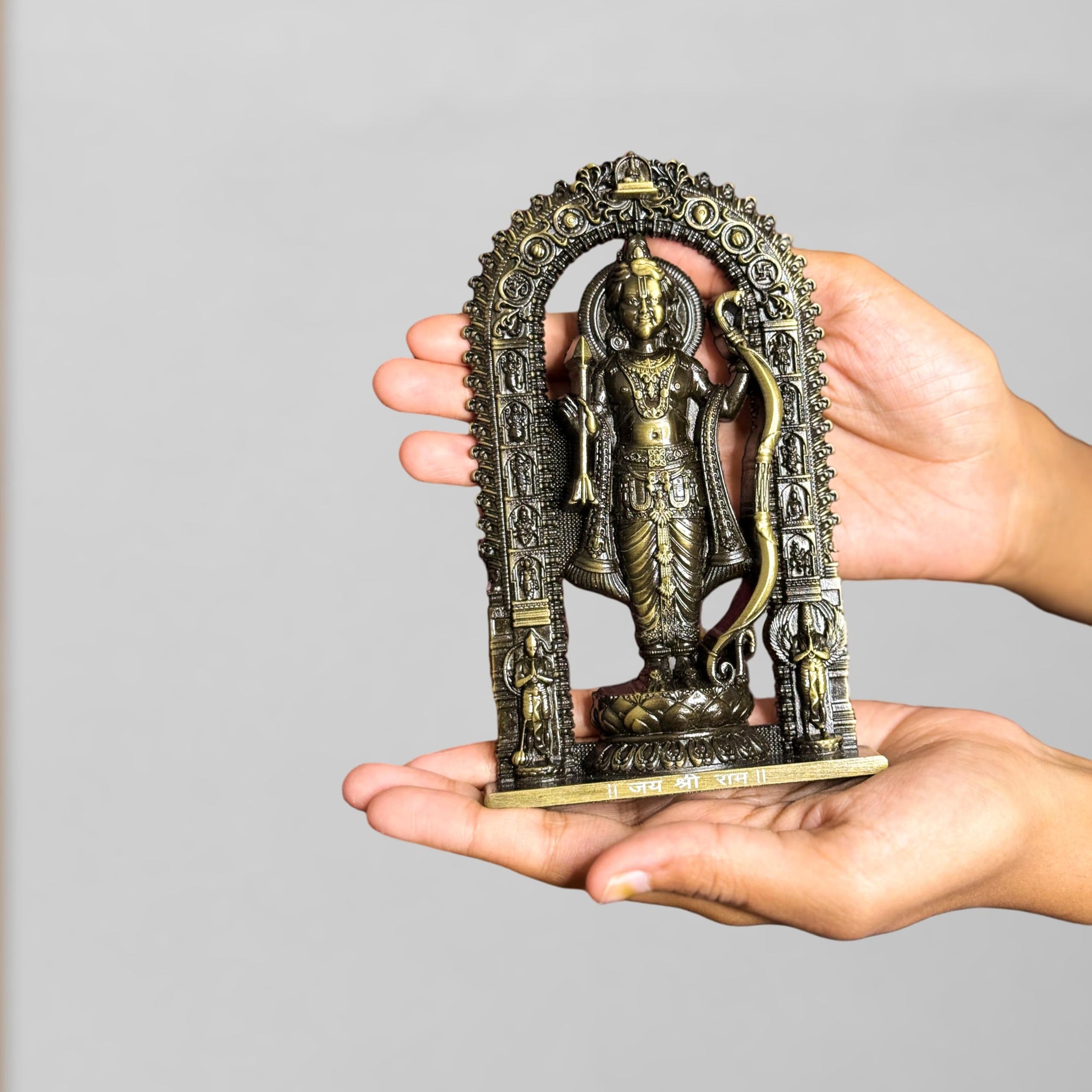 Artbiz Metal Collection Ram Lalla Murti, 6 Inch Metal Idol for Home Temple and Decor - back view (10)