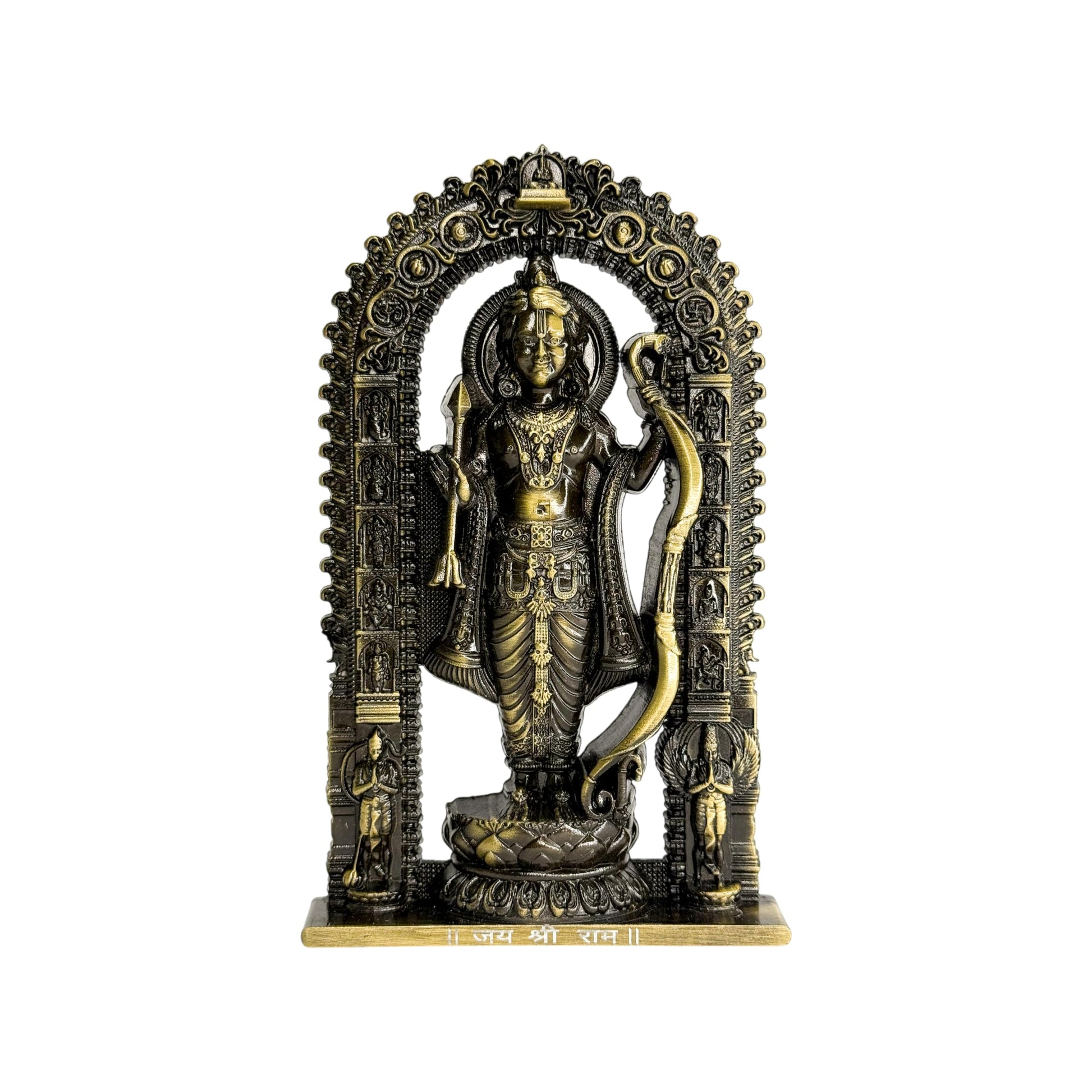Artbiz Metal Collection Ram Lalla Murti, 6 Inch Metal Idol for Home Temple and Decor - ingredients panel (13)