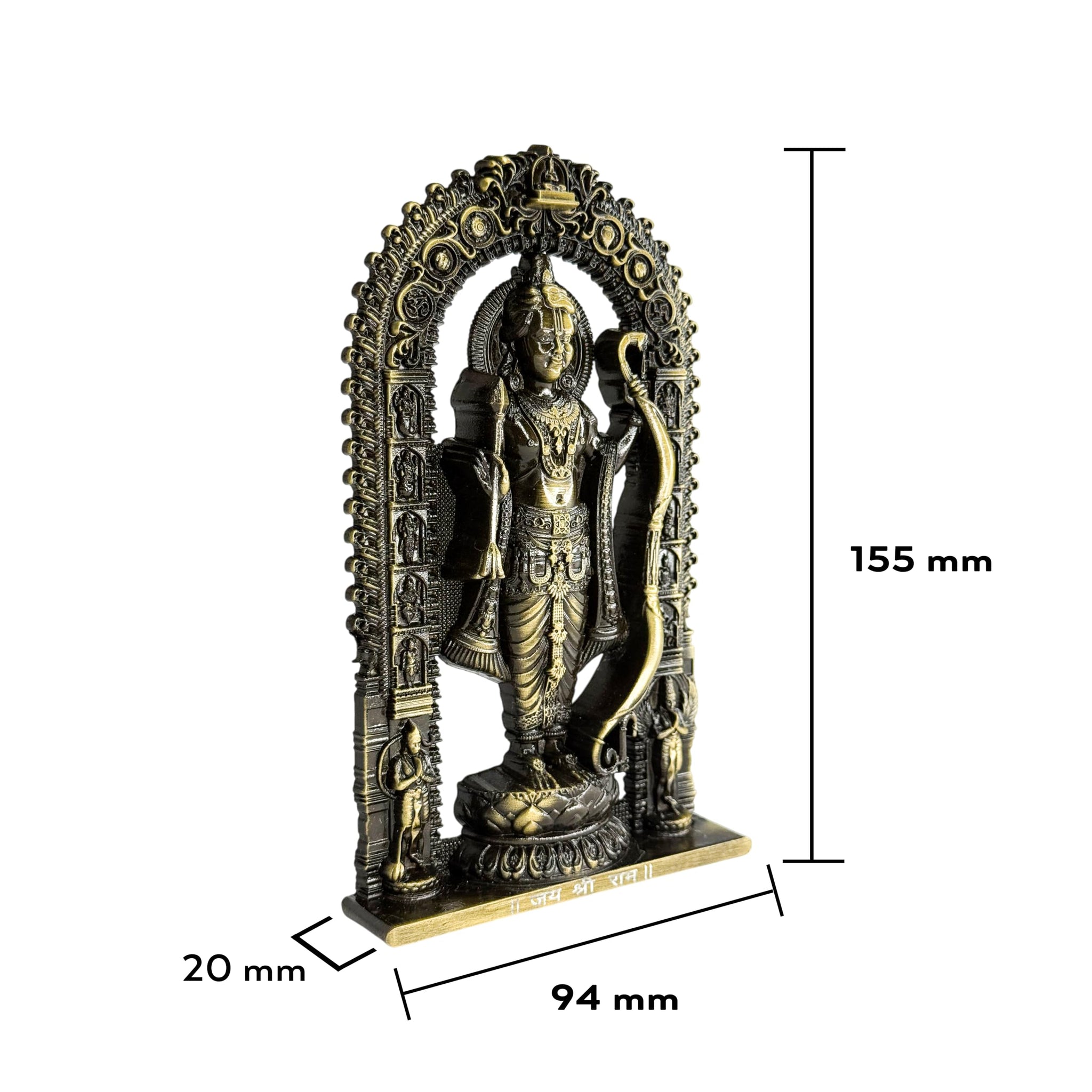 Artbiz Metal Collection Ram Lalla Murti, 6 Inch Metal Idol for Home Temple and Decor - close-up detail (14)