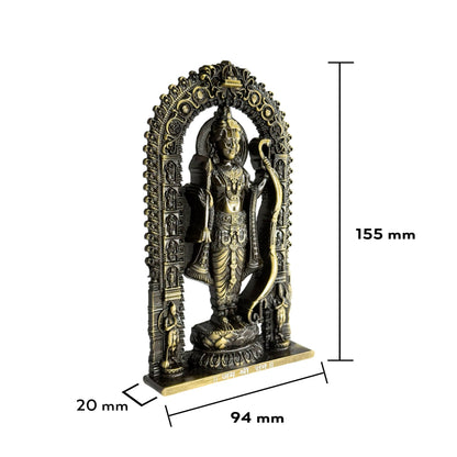 Artbiz Metal Collection Ram Lalla Murti, 6 Inch Metal Idol for Home Temple and Decor - close-up detail (14)