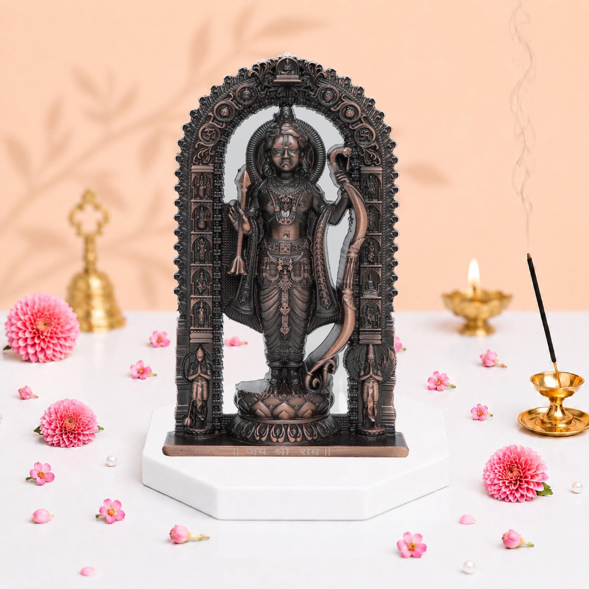 Artbiz Metal Collection Ram Lalla Murti, 6 Inch Metal Idol for Home Temple and Decor (15)