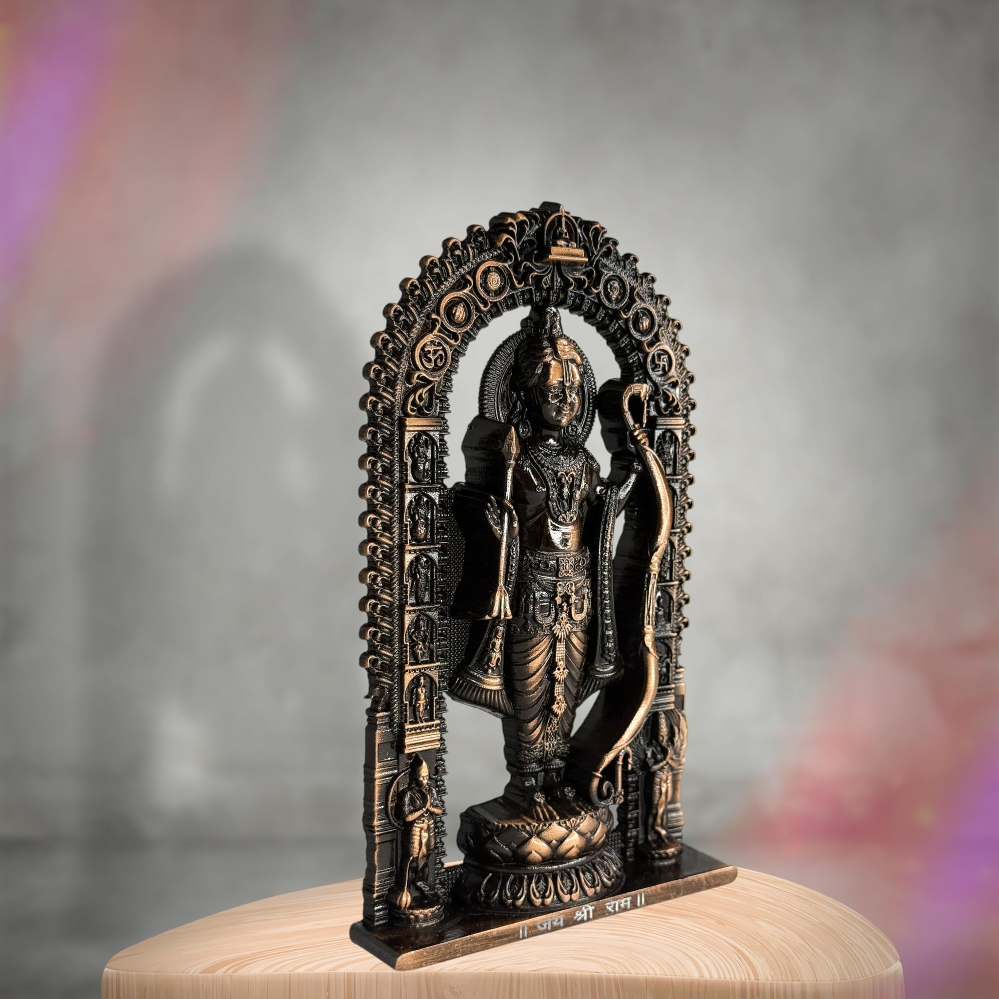 Artbiz Metal Collection Ram Lalla Murti, 6 Inch Metal Idol for Home Temple and Decor - front view (16)