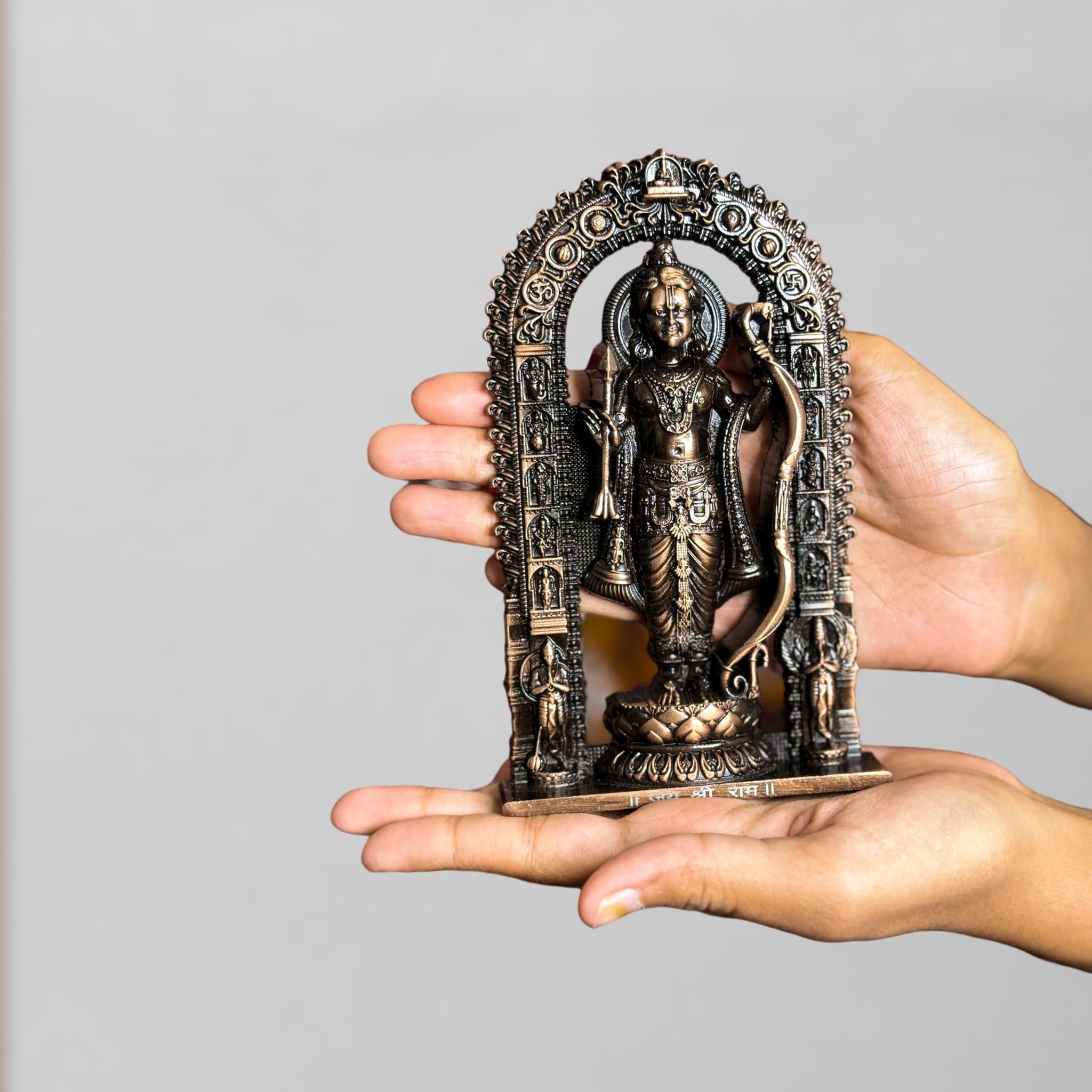 Artbiz Metal Collection Ram Lalla Murti, 6 Inch Metal Idol for Home Temple and Decor - label detail (19)