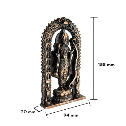 Artbiz Metal Collection Ram Lalla Murti, 6 Inch Metal Idol for Home Temple and Decor - close-up detail (21)