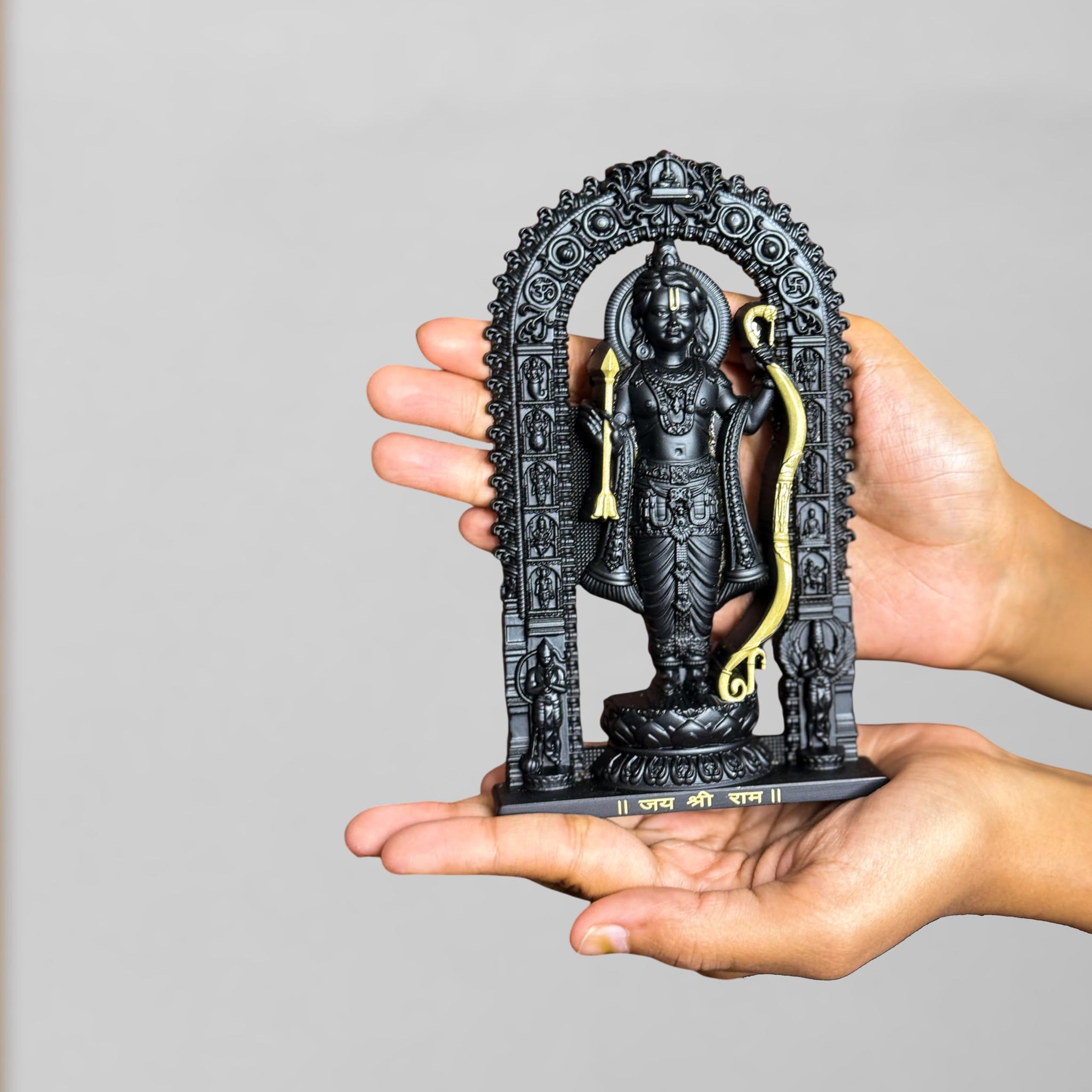 Artbiz Metal Collection Ram Lalla Murti, 6 Inch Metal Idol for Home Temple and Decor - packaging
