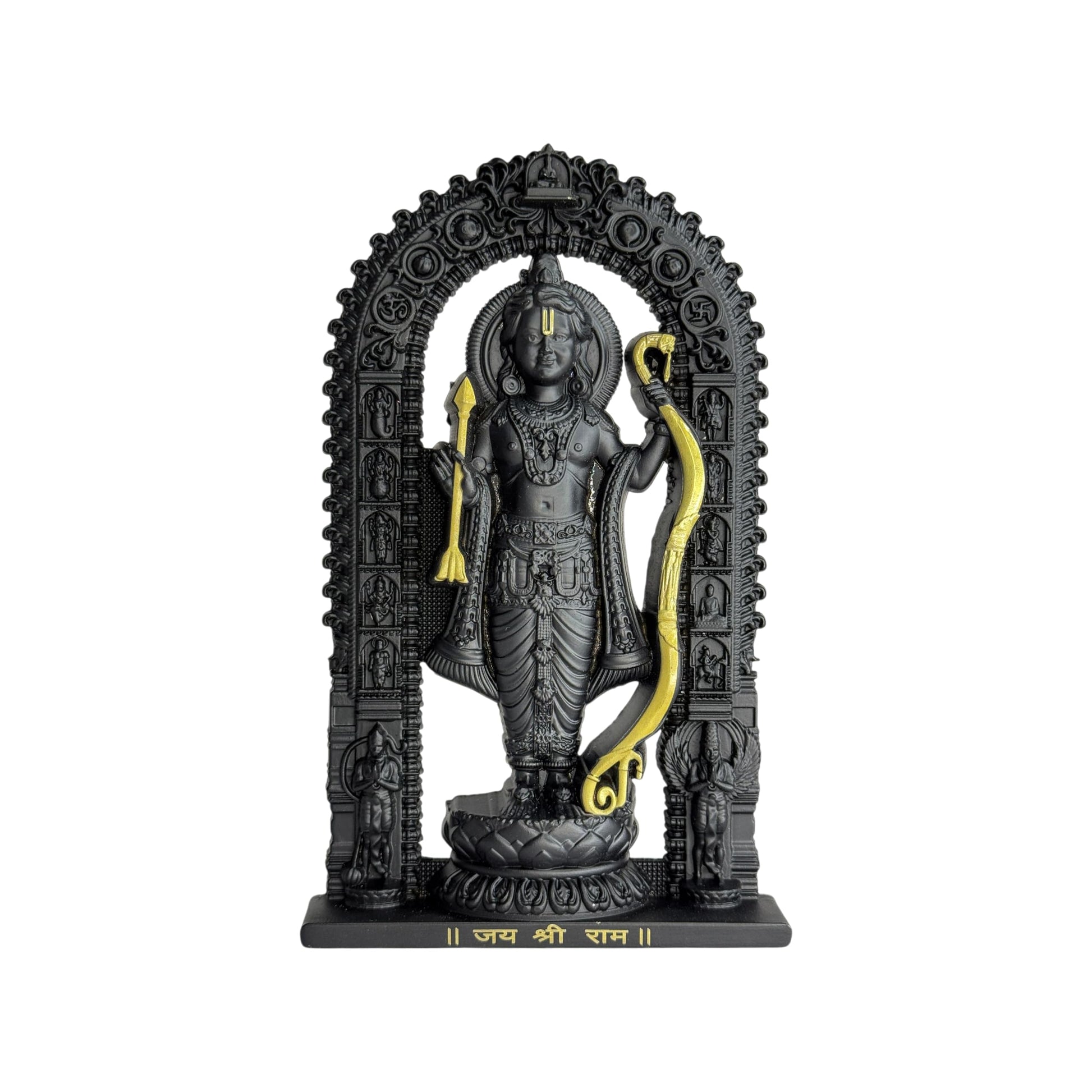 Artbiz Metal Collection Ram Lalla Murti, 6 Inch Metal Idol for Home Temple and Decor - close-up detail