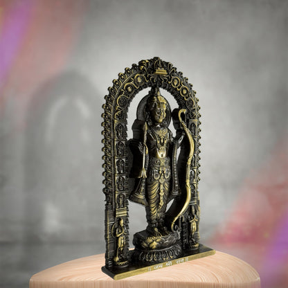 Artbiz Metal Collection Ram Lalla Murti, 6 Inch Metal Idol for Home Temple and Decor - front view (9)